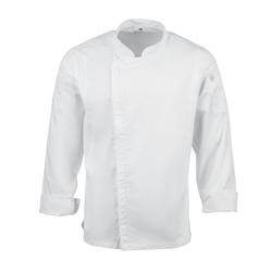Veste de cuisine mixte légère à fermeture éclair Hartford Chef Works Urban blanche L - L blanc BB264-L_0