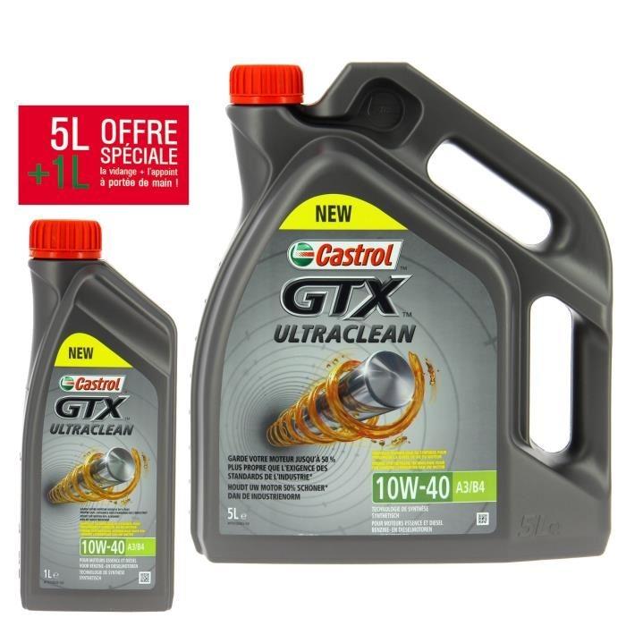 CASTROL HUILE MOTEUR GTX 10W40 - 5 LITRES + 1 LITRE_0