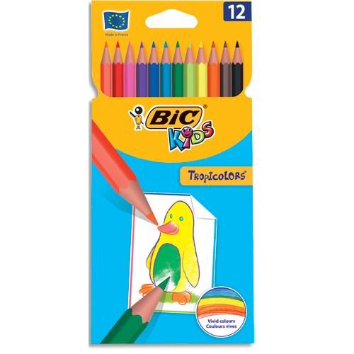 Bic etui 12 crayons de couleur tropicolor2 (version sans bois). coloris