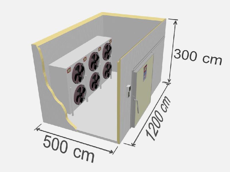 Chambre de congélation industrielle TD SR-180 - 180 m³ - Isolation en panneau de polyuréthane - Capacité 14 250 kg_0