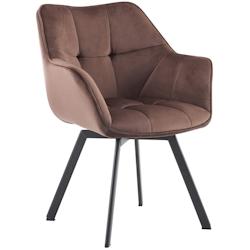 CLP Chaise de salle à manger Jordi velours Marron - marron textile 325742_0