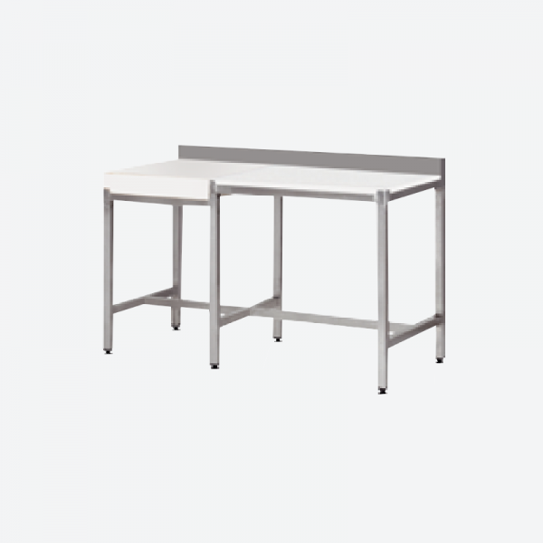 Combiné table et billot de boucher avec dosseret porte-outils - inox robuste et réglable - 1670d_0