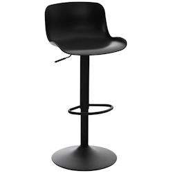 Décoshop26 - Tabouret de bar x1 hauteur réglable et siège pivotant avec siège en plastique noir métal noir  10_0004530 - noir 3000252158716_0