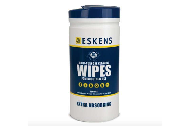 Eskens multi wipes : pour éliminer facilement des mains, outils et supports les taches provoquées par les peintures, encres, huiles, mastics, graisses et colles_0