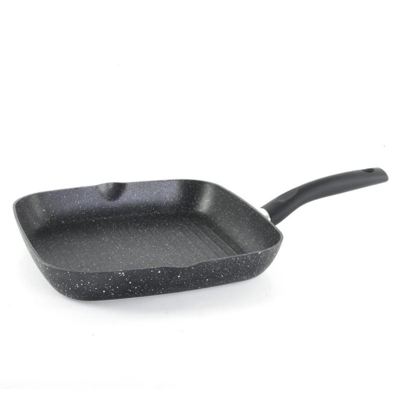 Grill en aluminium - Revêtement aspect pierre 28 cm noir - Paris Prix_0