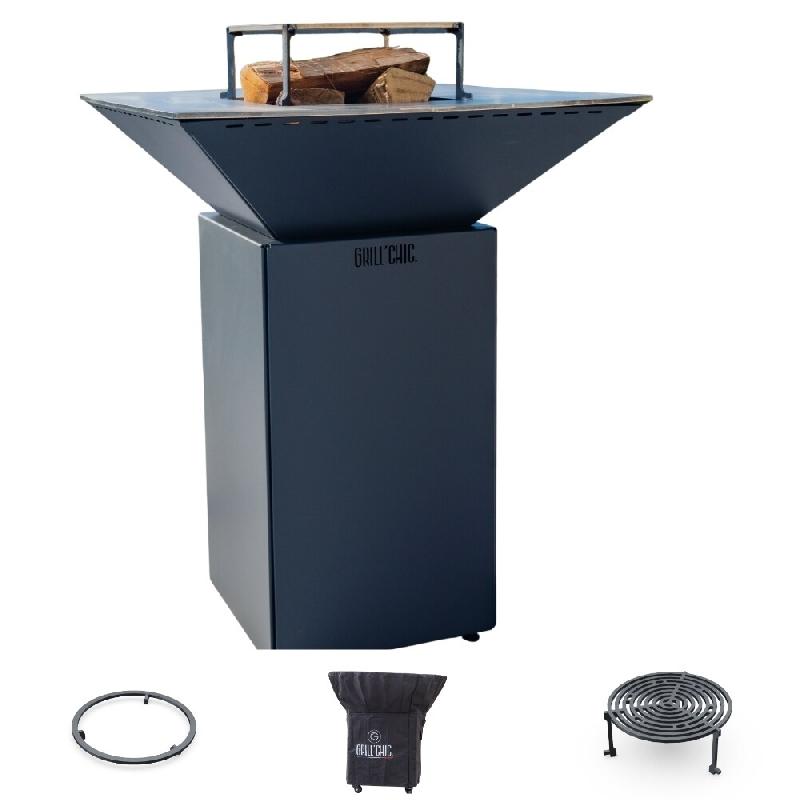 GRILLCHIC Pack Privilège Brasero Cevenol Acier Normal Carre 74 Gris Anthracite Double Cuve - PAPRIVBRACDCCE_NORMAL_RAL7016_0