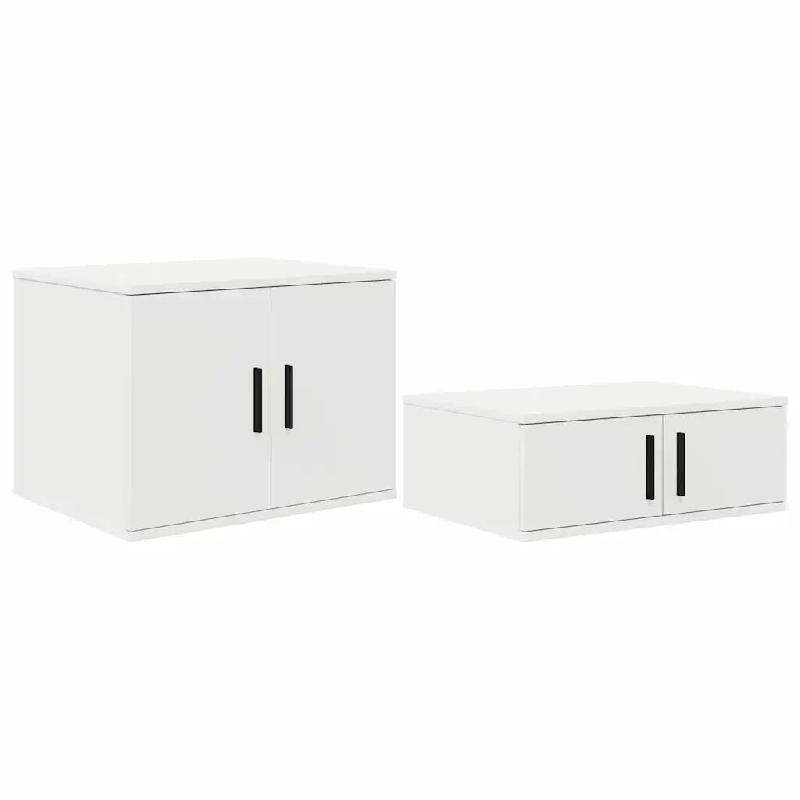 Helloshop26 - Armoire de rangement moderne avec 2 étagères 118 x 41 x 40 cm en bois d'ingénierie blanc 02_0052110 - blanc Bois massif 3000237252521_0