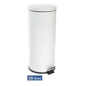 Hyg - Poubelle à pédale métallique 30L blanc MB30B_0