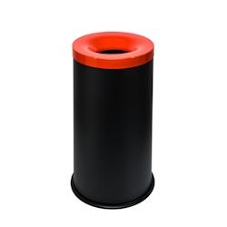 Medial International Grisù color Corbeille anti-feu avec couvercle coloré Acier Noir-Rouge Poudré epoxy 90 lt - 770027_0