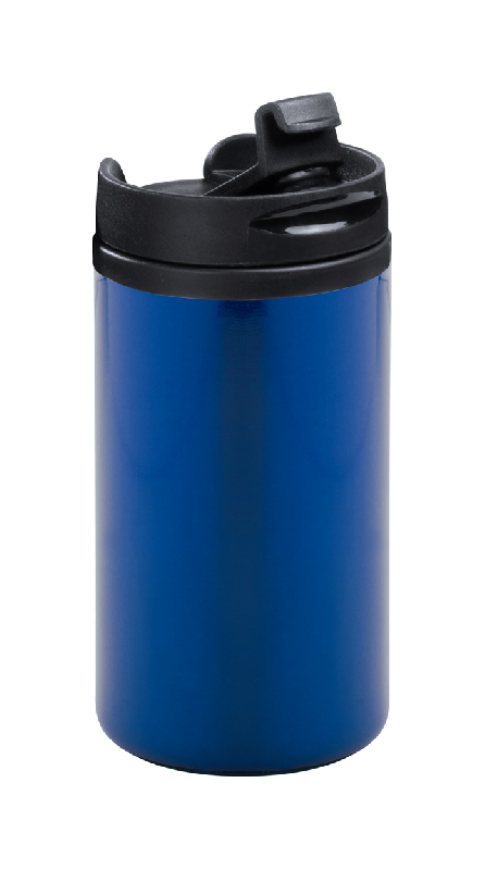 Mug thermos - acier inoxydable avec couvercle et bec verseur - 280 ml - couleur bleu_0
