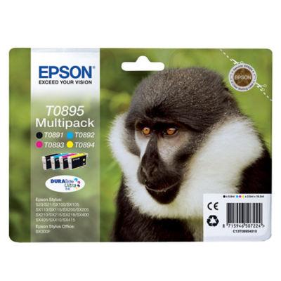 Pack 4 cartouches Epson T0895 noir et couleurs pour imprimantes jet d'encre_0