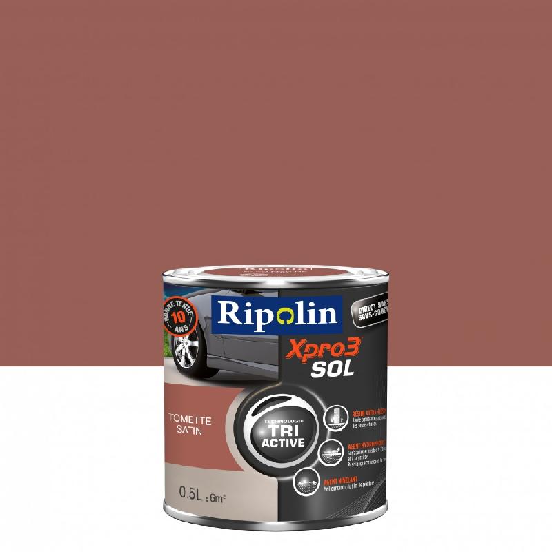 Peinture sol extérieur / intérieur xpro 3 ripolin, rouge tomette, 0.5 l