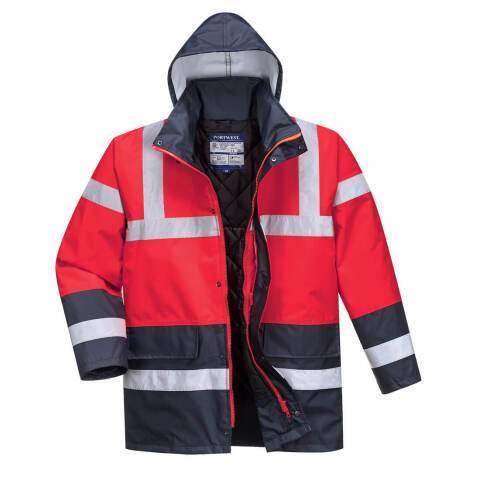PORTWEST S466 PARKA HV BICOLORE ROUGE/MARINE - TAILLE XXL
