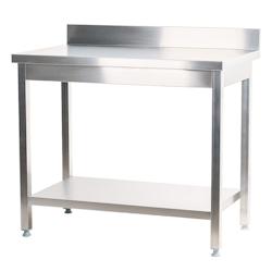 Romux® Table adossée en Acier Inoxydable pour Restauration Murale avec 1 Étagère 1800x700x850 mm | Table de Travail Résistante à la Corrosion -_0