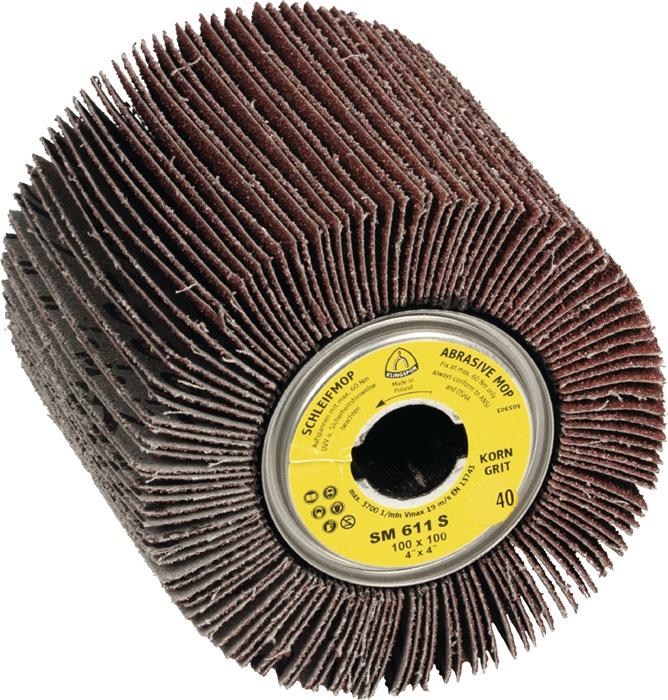 Rouleau de satinage SM 611 S 120 marron D.100xB100 mm 19 mm KLINGSPOR_0