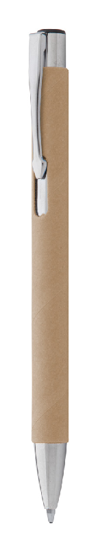 Stylo à bille en papier recyclé et métal - encre bleue - couleur naturelle - poids 7 g_0