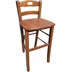 Tabouret de bar Giaquinto couleur noyer massif - 8033003304563_0