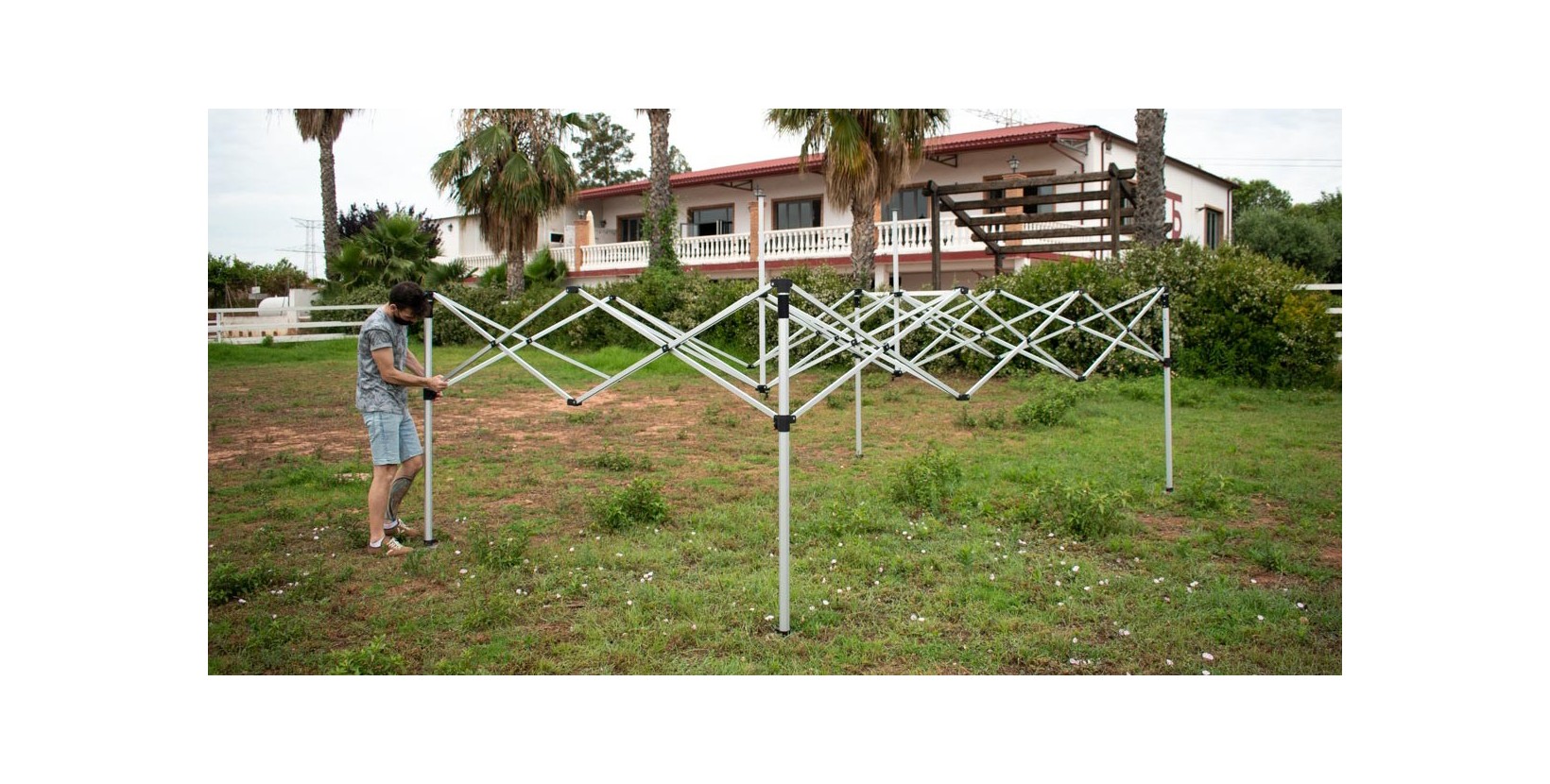 Tente pliante publicitaire 6 x 3 mètres - personnalisée, légère et durable pour événements_0