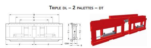 Triple déplacement latéral - 2 palettes - avec 2 tabliers avant mobiles simultanés - DL constant_0