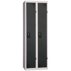 Vestiaire industrie propre - Monobloc - Anthracite - 2 colonnes - Largeur 60cm - PROVOST - gris acier 207000213_0