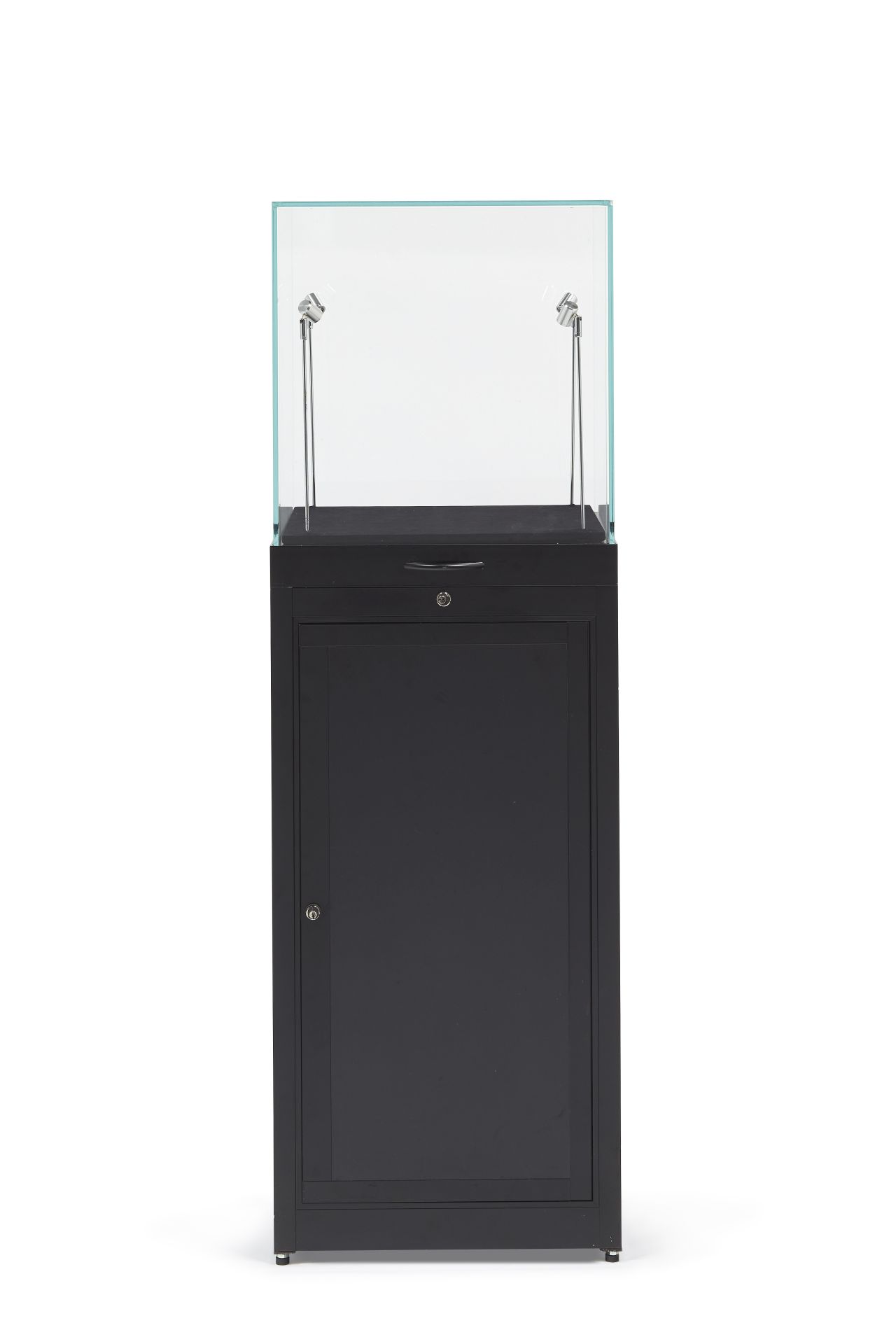 Vitrine 110 cm 2 portes en verre 2 tiroirs (+ led) Maitre