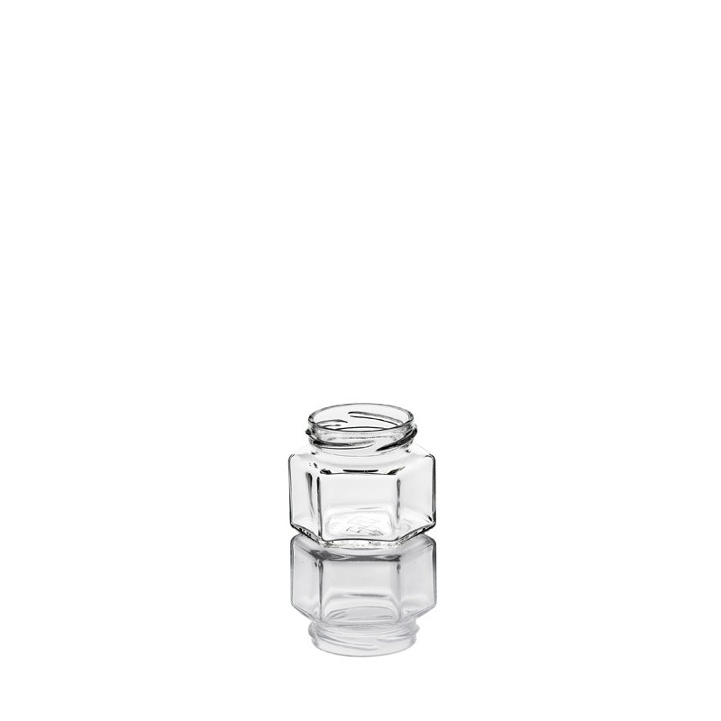 Bocaux en verre hexagonal 106 ml - Plat - Twist Off 53 mm - WJ000018_0