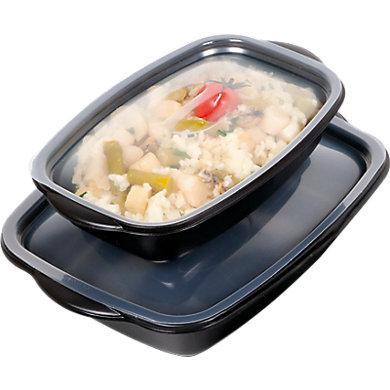 Boîte alimentaire Marmipack® - couvercle indépendant - 218x140x58 mm - Cocotte noire - 1 ou 2 compartiments_0
