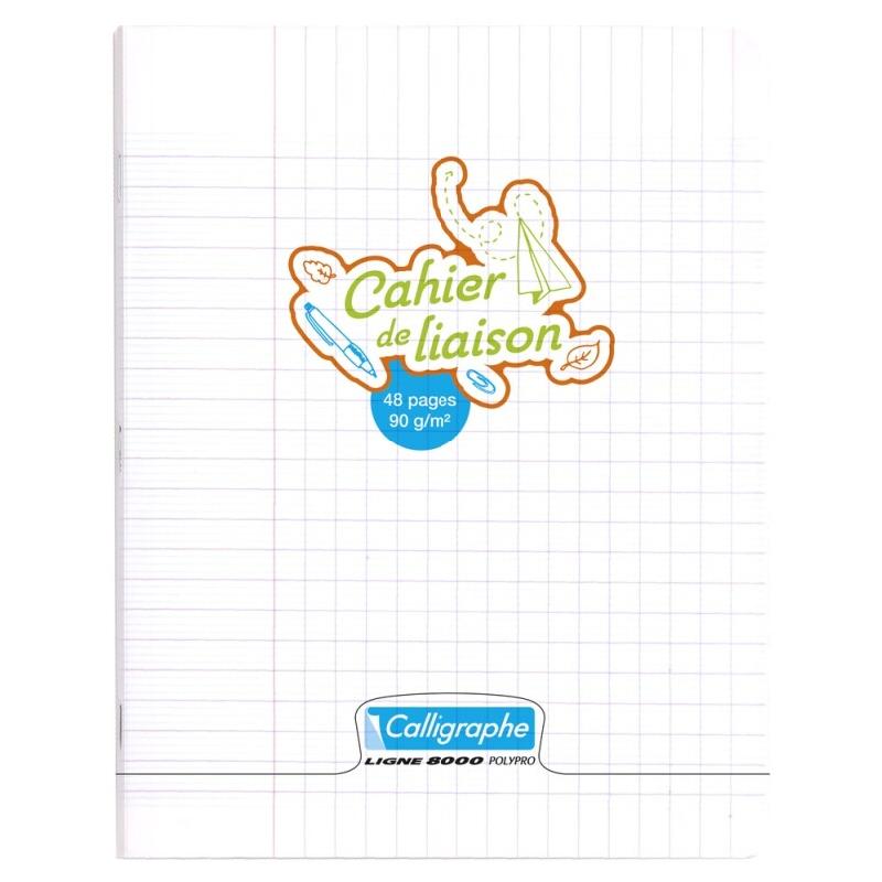 Calligraphe Lot de 10 Cahier de Liaison Ligne 8000 17x22, 48p./24 feuilles 90 g/m² piquées, couv. PP incolore, Séyès - 3210330182308_0