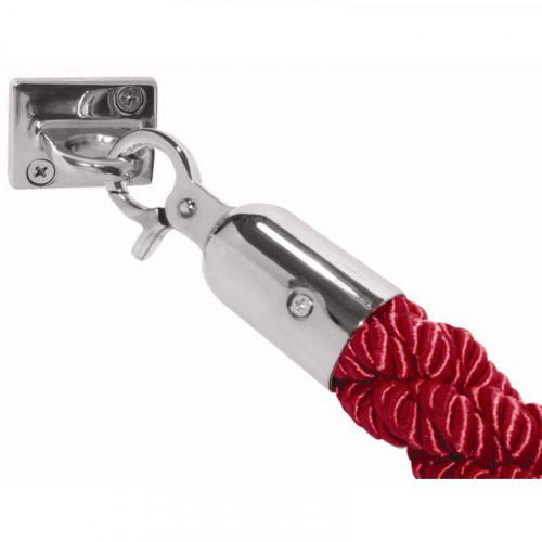 CORDE TORSADÉE 1,5 M POUR BARRIÈRE BOLERO - ROUGE ET CHROME