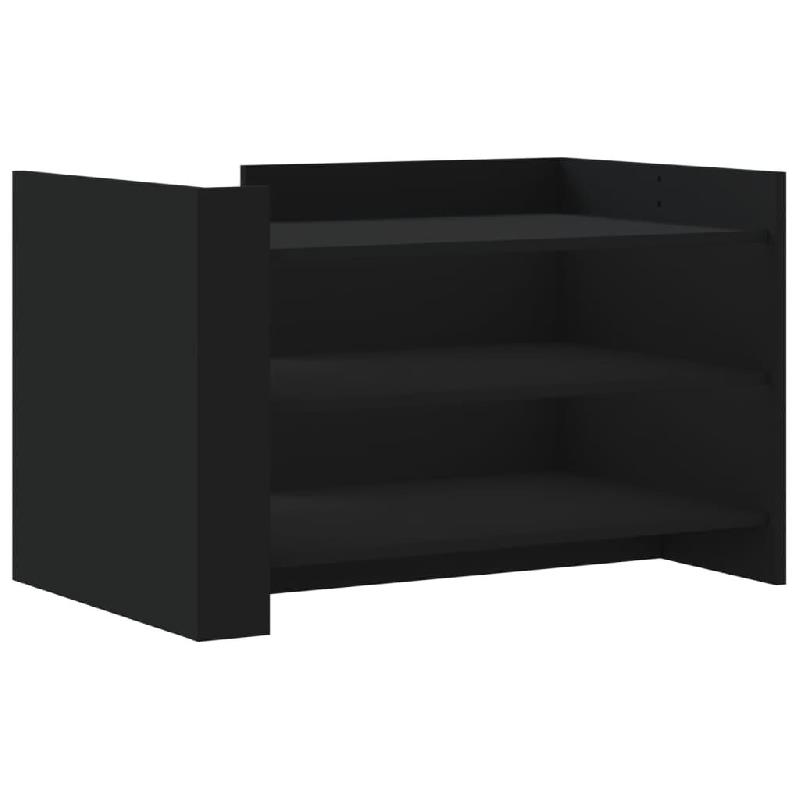 Décoshop26 - Table basse avec étagères design moderne 80 x 50 x 50 cm bois d'ingénierie noir DEC039778 - noir Bois massif 3000264579622_0