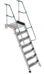Escalier aluminium fixes accès et travail avec plateforme 45°_0