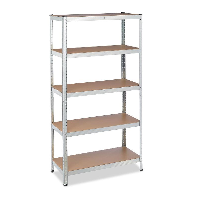 Helloshop26 - Étagère de rangement à charge lourde cave garage 180 x 90 x 40 cm fixation murale en MDF argenté 13_0010102 - argenté Bois manufact_0