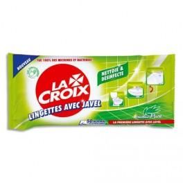 LA CROIX PAQUET DE 50 LINGETTES MULTI-USAGES NETTOYANTES ET DÉSINFECTANTES AVEC JAVEL