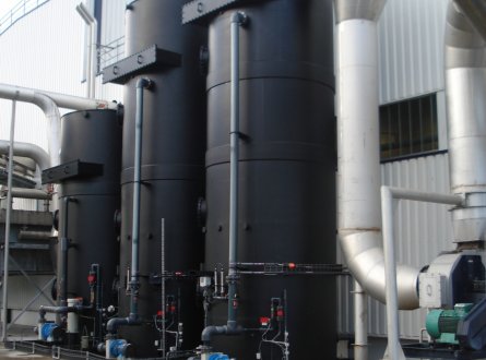 Laveur de gaz à garnissage - rendement > 99% - débit jusqu'à 130 000 m3/h - matériaux PVC, PP-h, PE, PVDF_0