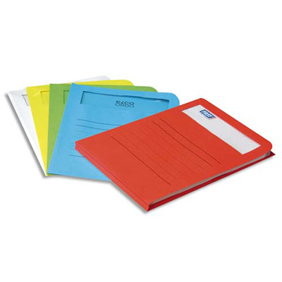 POCHETTES COINS ELBA ELCO - EN CARTE 120G - FENETRE RECTANGLE - BOÎTE DE 50 - COLORIS ASSORTIS