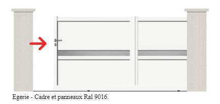 Portail coulissant à rail egerie / simple vantail / droit / plein / en aluminium_0