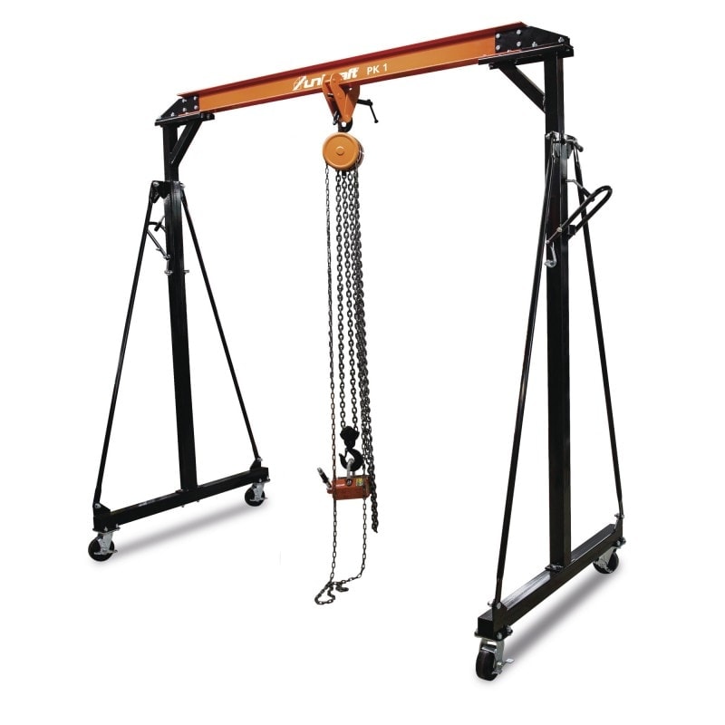 Portique mobile Unicraft PK1 - 6172100 - Capacité 1t - Réglable en hauteur - Construction robuste_0