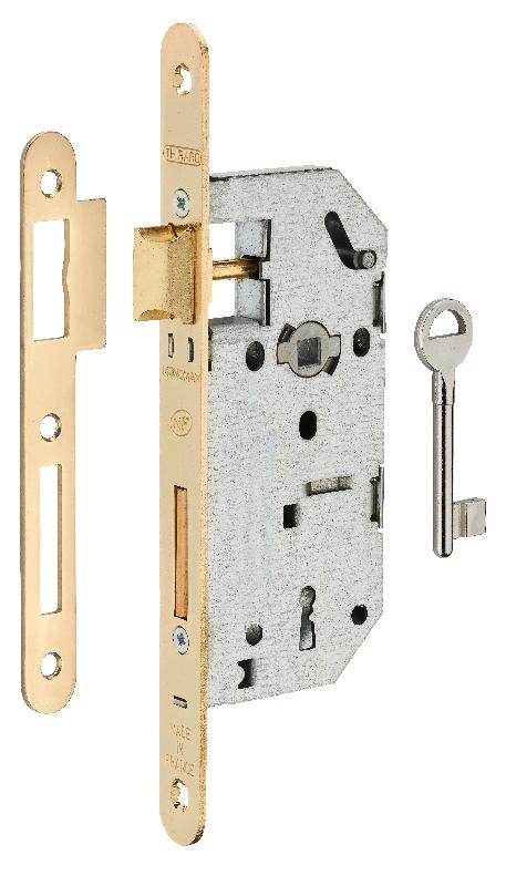 Serrure encastrable Monomax NF - acier laiton - pour porte intérieure - réversible sans démontage_0