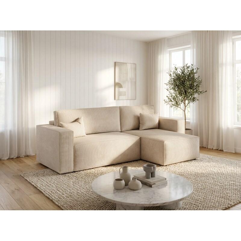 Vivabita Canapé d'angle convertible réversible en velours côtelé Charly - 3665367352857_0