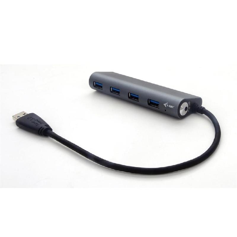 I-tec USB 3.0 Métal Charge Hub - 4 ports USB avec adaptateur secteur_0
