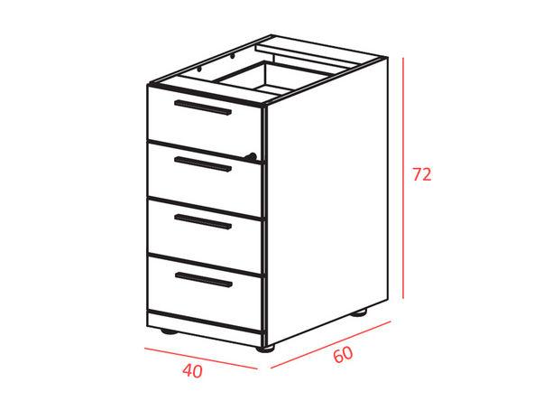 Caisson hauteur bureau pour Banque d'accueil Vogue_0