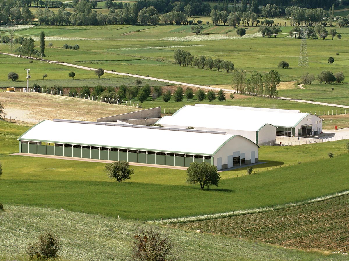 Bâtiment d'élevage métallo-textiles pour vaches laitières - Spacieux, clair, baigné de lumière - AGROTEL_0