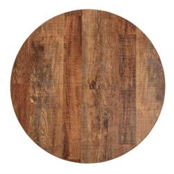 Bolero Plateau de table rond - Urban Dark 60cm - Référence DR822 - Style vintage, pré-percé, résistant aux rayures et à la chaleur_0
