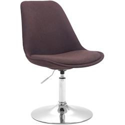Décoshop26 - Chaise de salle à manger x1 pivotante hauteur réglable en tissu marron et pied trompette en métal chromé 10_0003785 - marron 3000251_0