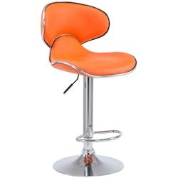 Décoshop26 - Tabouret de bar chaise de bar hauteur réglable avec repose pieds en synthétique orange et métal 10_0000082 - 3000881569600_0