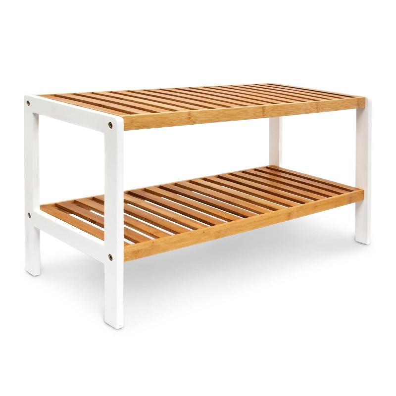 Helloshop26 - Étagère à chaussures moderne 2 étages 80 x 30 x 60 cm design scandinave finition mate en bambou naturel 13_0005124 - Bambou 30002424_0