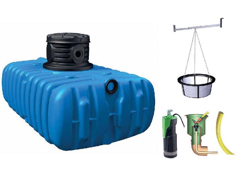 Kit jardin flat confort 1500 L - passage piéton - cuve extra-plate avec pompe immergée_0