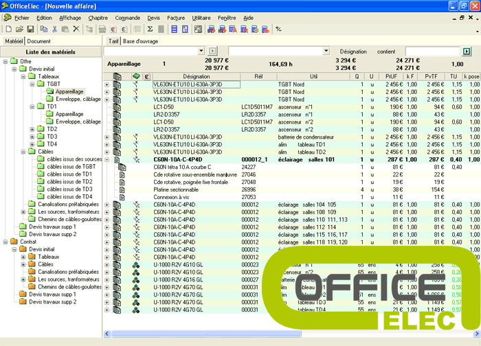 Office elec: logiciel de chiffrage d'installations électriques et cvc_0