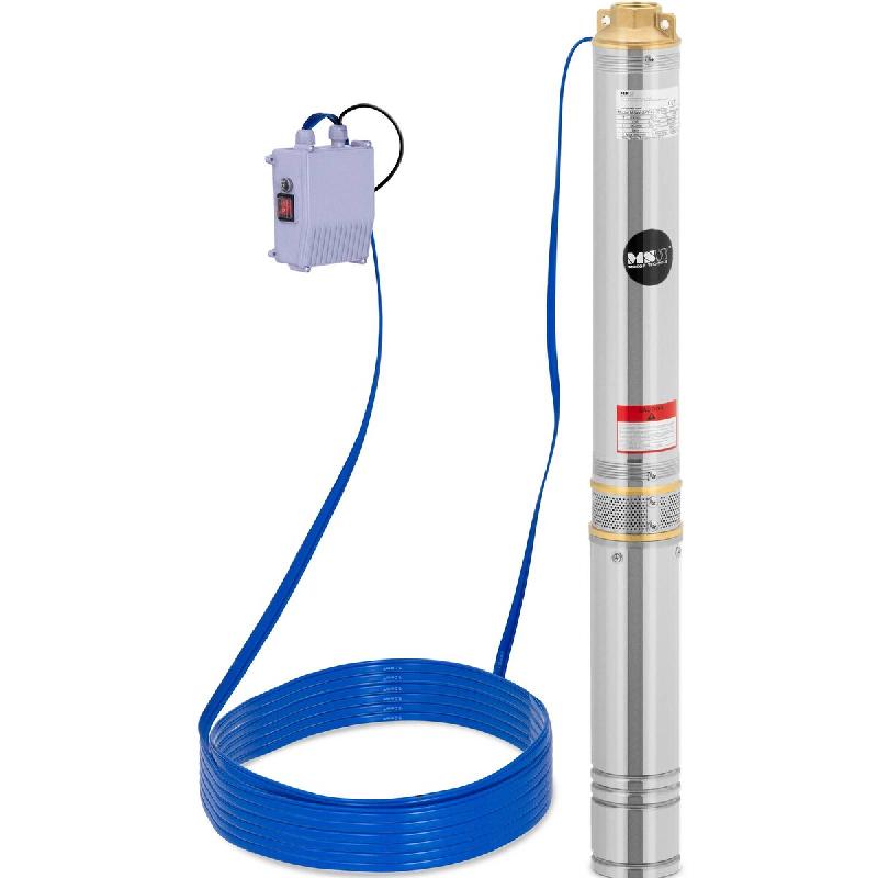 MSW - MSW Pompe de puits submersible 95 mm / 3,75'' - 4800 l/h - 750 W - 50 m de câble / 88 m de hauteur d'élévation - Inox - 4062859124524_0