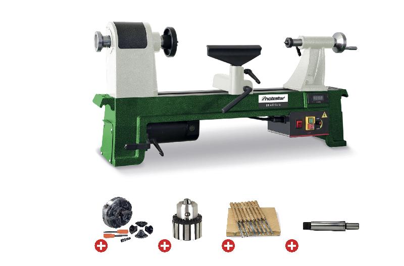 Pack tour à bois 355x510mm + mandrin 100 mm + jeu 8 burins + mandrin à couronne + arbre Holzstar DB510 VARIO PACK_0